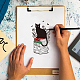 Olycraft 2 pièces 5.5x7.7 pouces chat auto-adhésif sérigraphie pochoir chat sur livre sérigraphie pochoir fleur chat réutilisable maille pochoirs transfert pour bricolage t-shirt tissu peinture DIY-WH0337-071-5