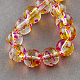 Two Tone Spray Painted Transparent Glass Bead Strands DGLA-R027-10mm-02-2