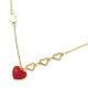 Collier pendentif coeur strass NJEW-M199-03G-3
