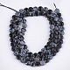 Chapelets de perles de flocon de neige en obsidienne naturelle G-S354-38-2