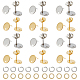 Sunnyclue 60 pièces 2 couleurs 201 boucles d'oreilles en acier inoxydable avec trou DIY-SC0023-54-1