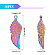 DICOSMETIC 16Pcs Rainbow Color Angel Wings Pendants Stainless Steel Colorful Half Wings Pendants Small Wings Metal Charms for Bracelet Necklace Earrings Jewelry Making DIY Crafts STAS-DC0008-14-4