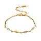 Armbänder aus Edelstahl 304 mit Pavé-Fassung und klaren Zirkonia für Damen&nbsp;SA-CBAABBA-07B-G-2