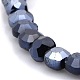 Full Hematite Plated Glass Faceted Flat Round Beads Strands EGLA-A033-6mm-FP04-1