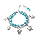 Synthetic Turquoise Beads Multi-strand Bracelets BJEW-JB08753-1