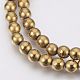 Chapelets de perles en hématite synthétique sans magnétiques G-F585-C01-6mm-1
