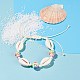 Bracelet de perles tressées en coquillage cauri naturel BJEW-JB07400-04-3