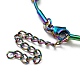 Ионное покрытие (IP) 304 круглый браслет-змея из нержавеющей стали с овальными бусинами BJEW-E088-03RC-3