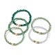5Pcs Glass & Brass & Acrylic Beaded Stretch Bracelets Set BJEW-JB09677-04-4