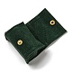別珍リング収納ボックス  リング用のポータブルトラベルジュエリーケース  イヤリングスタッド  バッグ形状  濃い緑  6x3x4cm PW-WG78606-06-2