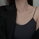 Круг 925 стерлингового серебра кубический цирконий кулон ожерелья для женщин NJEW-BB72187-B-4
