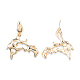 Brass Twist Dangle Stud Earrings for Women EJEW-N012-49LG-1