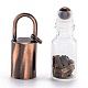 ガラスローラーボトル  天然のタイガーアイローラーボールとチップ付き  エッセンシャルオイルの香水瓶  赤銅真鍮のボトルキャップ  62.5x16mm  穴：10x14mm  丸カン：8x1ミリ G-F701-01K-2