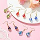 15 Pair 15 Color Glass Teardrop Dangle Earrings EJEW-JE05399-2