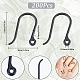 Sunnyclue 200 個のプラスチック製のイヤリング フック  耳ワイヤー  水平ループ付き  ブラック  11x9x0.6mm  穴：0.9mm KY-SC0001-81A-2
