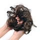 人工毛髪の延長  女性のお団子のためのヘアピース  ヘアドーナツアップポニーテール  耐熱高温繊維  ダークブラウン  15cm OHAR-G006-A02-3
