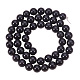 Teints chapelets de perles d'agate noire naturelle G-PH0028-8mm-18-6