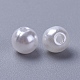 White Imitation Pearl Acrylic Round Beads X-PL609-22-2