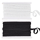 Fingerinspire 2 tarjetas 2 colores ribete de encaje trenzado de poliéster OCOR-FG0001-96-1