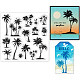 GLOBLELAND Coconut Tree Clear Stamps for DIY Scrapbooking Decor Tropical Tree Silhouette Transparent Silicone Stamps for Making Cards Photo Album Decor DIY-WH0372-0008-1