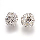 Brass Clear Rhinestone Beads RB-A017-10mm-S-2