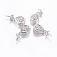 Long-Lasting Plated Brass Micro Pave Cubic Zirconia Cup Pearl Peg Bails Pin Pendants ZIRC-F069-55P-1