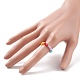 Круглое эластичное кольцо из натуральной раковины с бусинами и латунью для женщин RJEW-JR00468-3