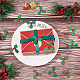 Gorgecraft2bags2スタイルの布飾りアクセサリー  ヤドリギ/アザミの葉  クリスマスの装飾のための  グリーン  30x35~38x1mm  100個/袋  1バッグ/スタイル DIY-GF0005-72-5