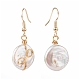 Drahtumwickelte natürliche barocke Perlen-Keshi-Perlen-Ohrringe EJEW-JE04506-02-2