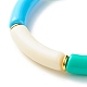Bracelet extensible de perles de tube incurvées épaisses de couleur bonbon BJEW-JB07298-01-4