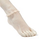 Cavigliere con perline intrecciate in conchiglia di ciprea naturale AJEW-AN00516-01-3