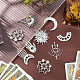 SUNNYCLUE 1 Box 16Pcs 8 Style Stainless Steel Tarot Style Charms Hamsa Hand Lucky Charm Sun Moon Charms for Jewellery Making Crescent Linking Connectors Earrings Necklace Bracelet Supplies DIY Craft STAS-SC0003-89-4