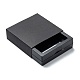 正方形の透明なpe薄膜サスペンションジュエリーディスプレイスタンド  紙外箱付き  リングネックレスブレスレットイヤリング収納用  ブラック  7x7x2cm CON-D009-02A-02-2