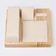 木製のアクセサリーが表示さ  フェイクスエードと  4のコンパートメント  正方形  桃パフ  15x15x5cm ODIS-E013-04A-2