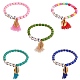 5 pz 5 colori parola amore perline braccialetti elastici impostati per le donne della ragazza BJEW-SZ0001-97-1