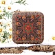 Ethnic Portable Printed Square Cork Wood Jewelry Packaging Zipper Box for Necklaces Earrings Storage PW-WG91781-04-1