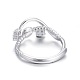 Adjustable Rhodium Plated 925 Sterling Silver Finger Ring Components STER-F048-18P-3