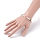 Bracelets extensibles en perles de coquillage blanc naturel BJEW-JB07266-02-3