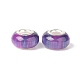 Rondelle樹脂ヨーロッパのビーズ  大穴ビーズ  模造石  シルバートーン真鍮の二重コアを持つ  暗紫色  13.5x8mm  穴：5mm RPDL-A001-02-05-3