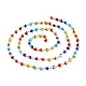 1 Strand Handmade Evil Eye Lampwork Round Beads Link Chains AJEW-SZ0002-03-1