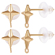 Beebeecraft 14Pcs Brass Star Stud Earring Findings KK-BBC0009-47-1