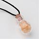 Natural & Synthetic Gemstone Glass Wishing Bottle Pendant Necklaces NJEW-JN01632-4