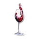 アクリルビッグペンダント  ワイングラス  暗赤色  61x17x2.5mm  穴：1.5mm OACR-A022-01-1