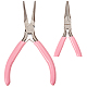 Sunnyclue alicates de punta de cadena larga de 5 pulgada con mordazas planas mini alicates de precisión para hacer joyas de diy proyectos de hobby rosa PT-SC0001-06-5