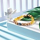 Natural Gemstone & Wood & Synthetic Hematite Stretch Bracelet BJEW-JB07613-4