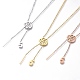 304 Stainless Steel Rose Lariat Necklaces NJEW-I240-18-1