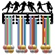 Espositore da parete con porta medaglie in ferro a tema sportivo ODIS-WH0055-052-1