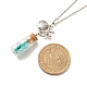 3Pcs 3 Style Glass Bottle with Synthetic Turquoise Chips Pendant Necklaces Set NJEW-JN03841-6