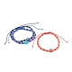 Регулируемые нейлоновые нити плетеные браслеты из бисера BJEW-JB06117-1