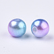 Cuentas de perlas de imitación de plástico ABS del arco iris X-OACR-Q174-6mm-02-2